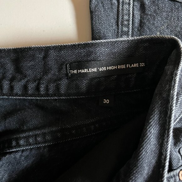 Denim Forum The Marlene 60s High Rise Flare Jeans - Women's Size 30 - Black - Picture 4 of 10